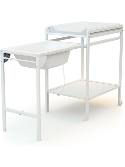 Webaby - mesa muda-fraldas com banheira lilo de madeira branco - Kiabi Webaby - mesa muda-fraldas com banheira lilo de madeira branco - Kiabi