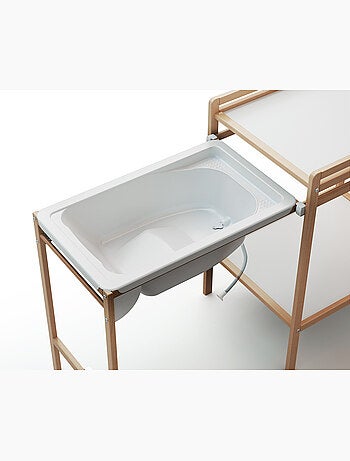 Webaby - mesa muda-fraldas com banheira lilo de madeira branco