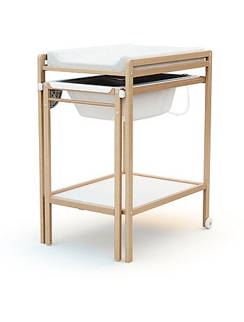 Webaby - mesa muda-fraldas com banheira lilo de madeira branco