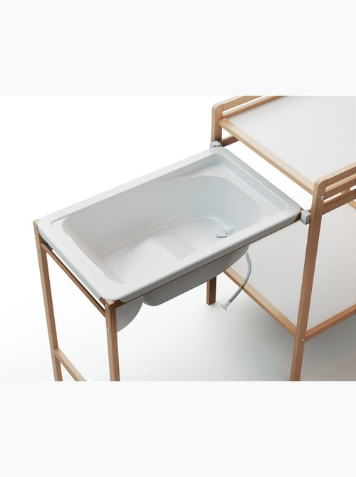 Webaby - mesa muda-fraldas com banheira lilo de madeira faia envernizada - Kiabi Webaby - mesa muda-fraldas com banheira lilo de madeira faia envernizada - Kiabi