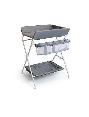 Webaby - mesa muda-fraldas dobrável de aço, de plástico branco e cinzento