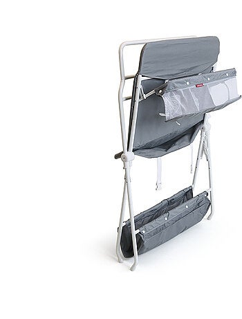 Webaby - mesa muda-fraldas dobrável de aço, de plástico branco e cinzento