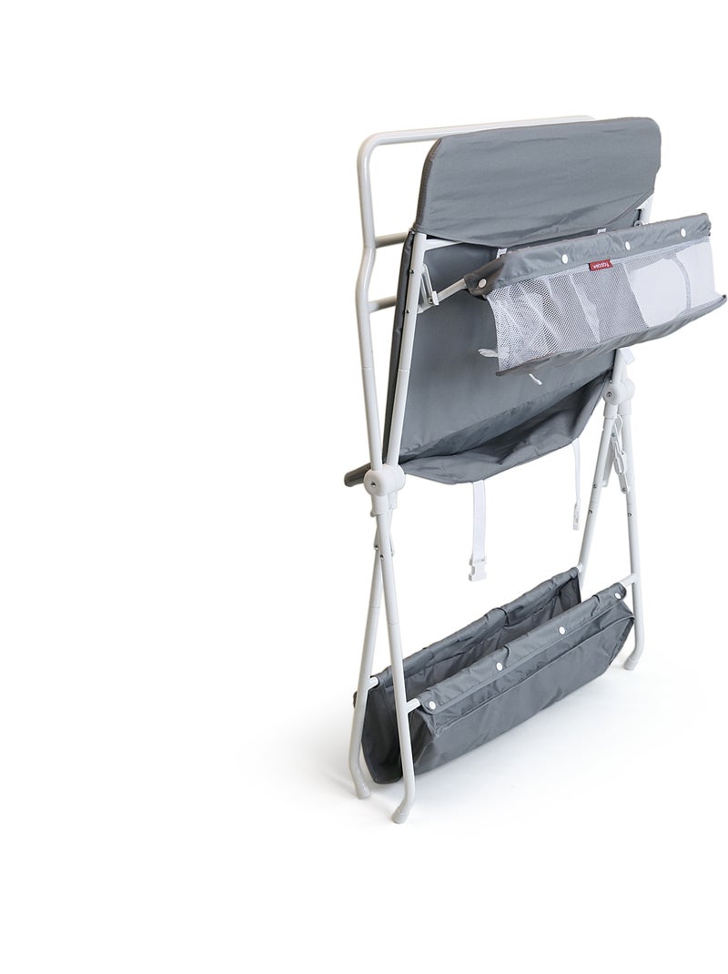 Webaby - mesa muda-fraldas dobrável de aço, de plástico branco e cinzento Branco Cinza-claro - Kiabi