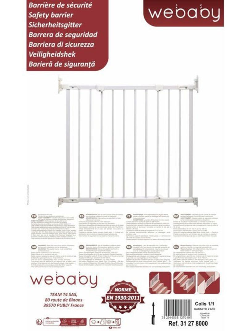 Webaby - porta de segurança para bebés de aço branco Branco - Kiabi