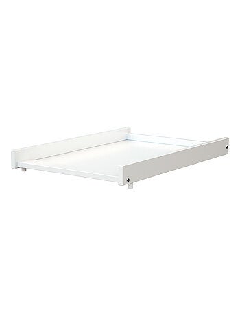 Webaby - trocador de fraldas amovível para o cama de bebe mona de madeira branco e faia 60 x 120 cm