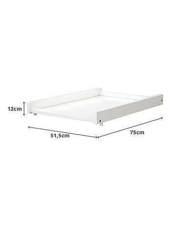 Webaby - trocador de fraldas amovível para o cama de bebe mona de madeira branco e faia 60 x 120 cm