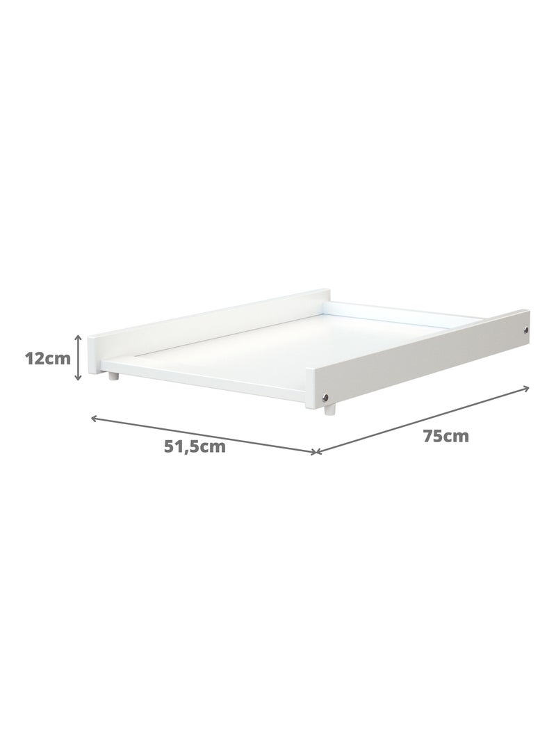 Webaby - trocador de fraldas amovível para o cama de bebe mona de madeira branco e faia 60 x 120 cm Bege claro - Kiabi