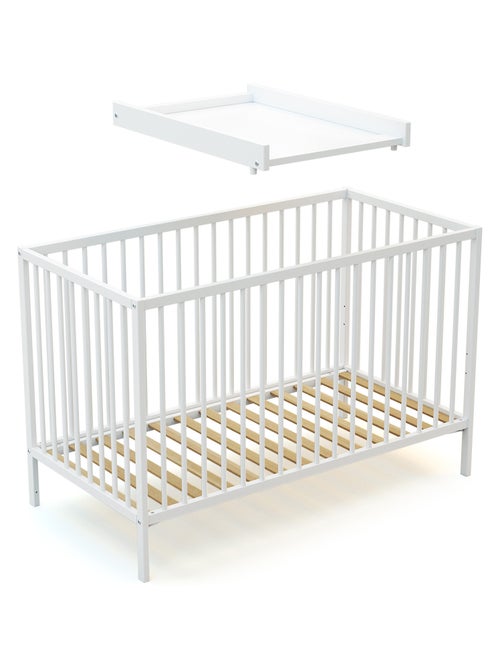 Webaby - trocador de fraldas amovível para o cama de bebe mona de madeira branco e faia 60 x 120 cm - Kiabi Webaby - trocador de fraldas amovível para o cama de bebe mona de madeira branco e faia 60 x 120 cm - Kiabi