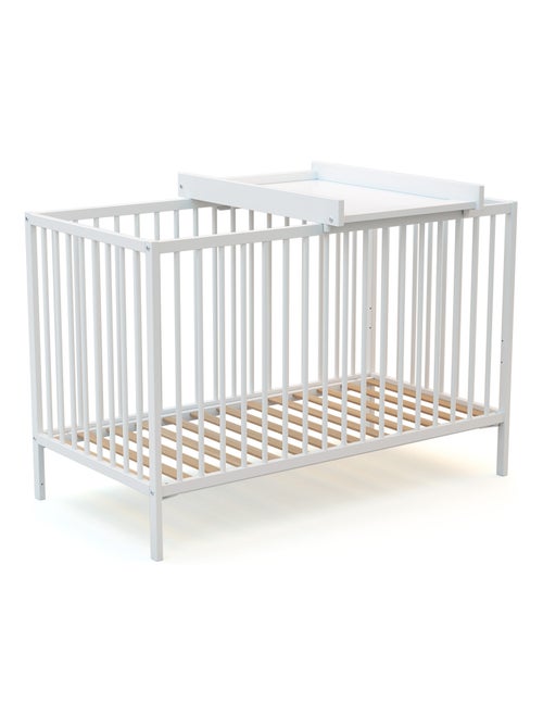 Webaby - trocador de fraldas amovível para o cama de bebe mona de madeira branco e faia 60 x 120 cm - Kiabi Webaby - trocador de fraldas amovível para o cama de bebe mona de madeira branco e faia 60 x 120 cm - Kiabi
