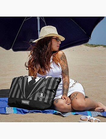 Wednesday uniform bolsa de praia soleil, preta