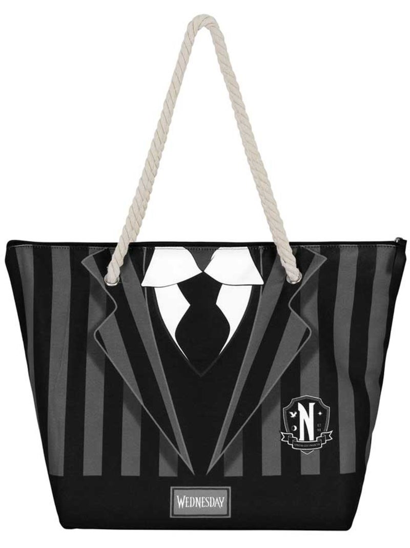 Wednesday uniform bolsa de praia soleil, preta Preto - Kiabi