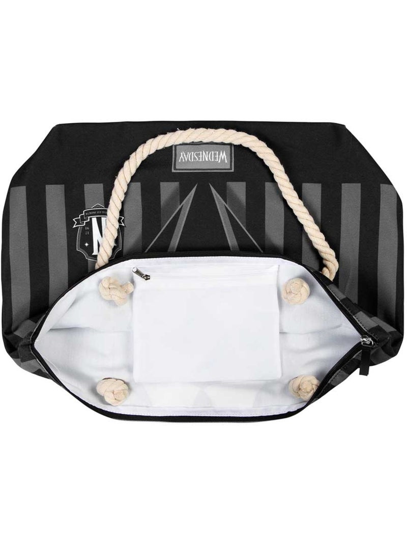 Wednesday uniform bolsa de praia soleil, preta Preto - Kiabi