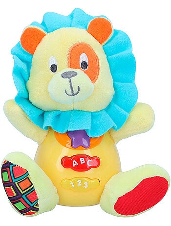 Winfun brinquedo de pelúcia lion para bebês c/luz e som em espanhol