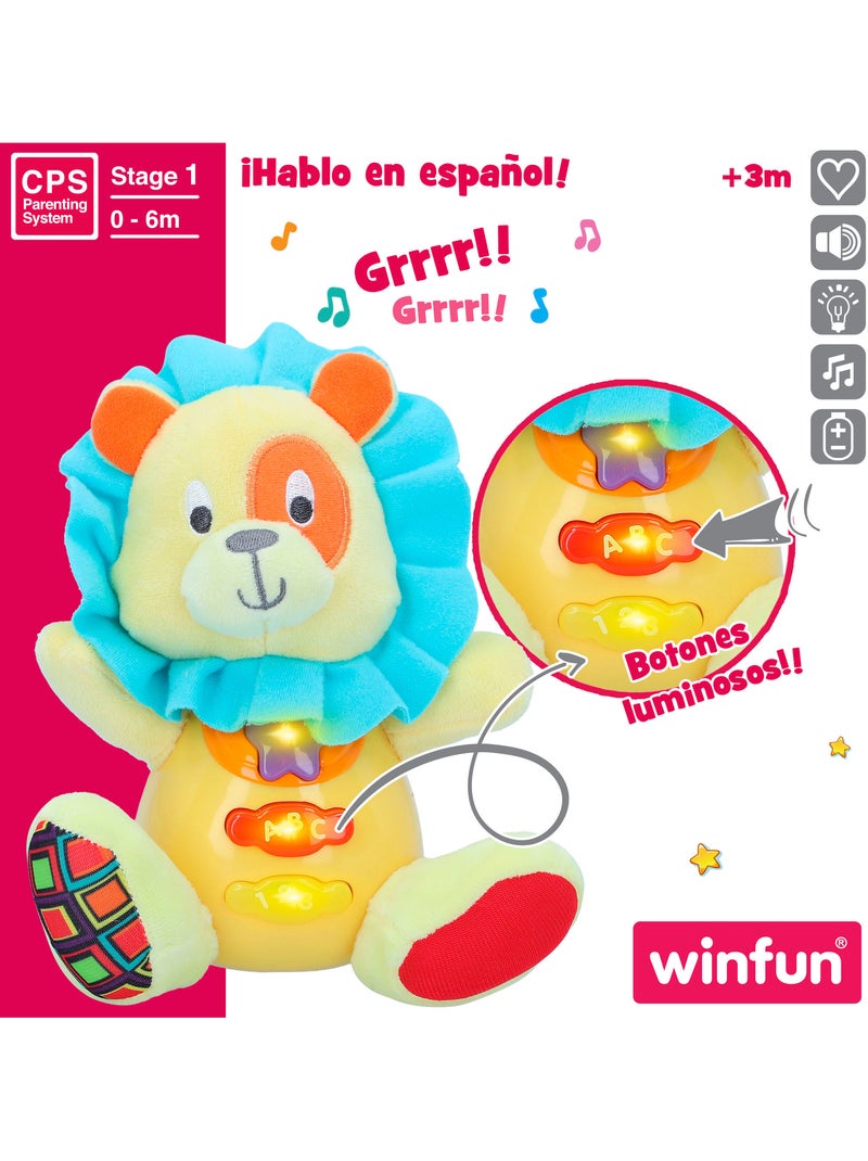 Winfun brinquedo de pelúcia lion para bebês c/luz e som em espanhol Multicolorido - Kiabi