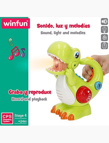 Winfun brinquedo elétrico dinosaur c/gravador, luz e som