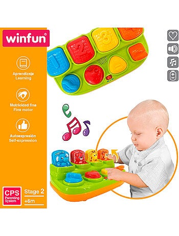 Winfun brinquedo interativo bilingue para animais saltitantes com som