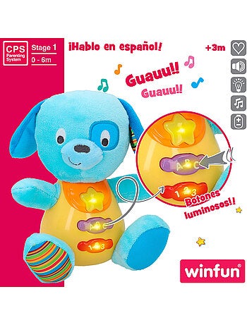 Winfun cachorro falante de pelúcia e luzes em espanhol