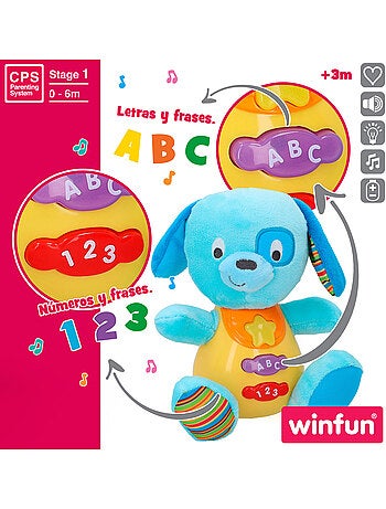 Winfun cachorro falante de pelúcia e luzes em espanhol