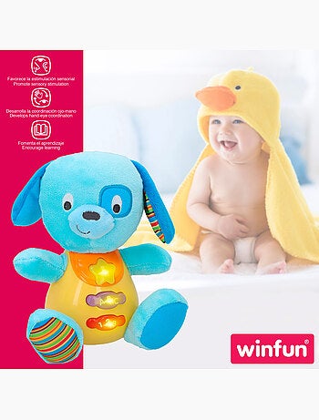 Winfun cachorro falante de pelúcia e luzes em espanhol