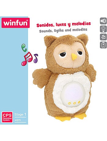 Winfun coruja de peluche com luzes e sons suaves