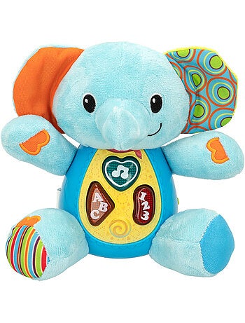 Winfun elefante falante de pelúcia para bebês c/luzes - idioma: espanhol