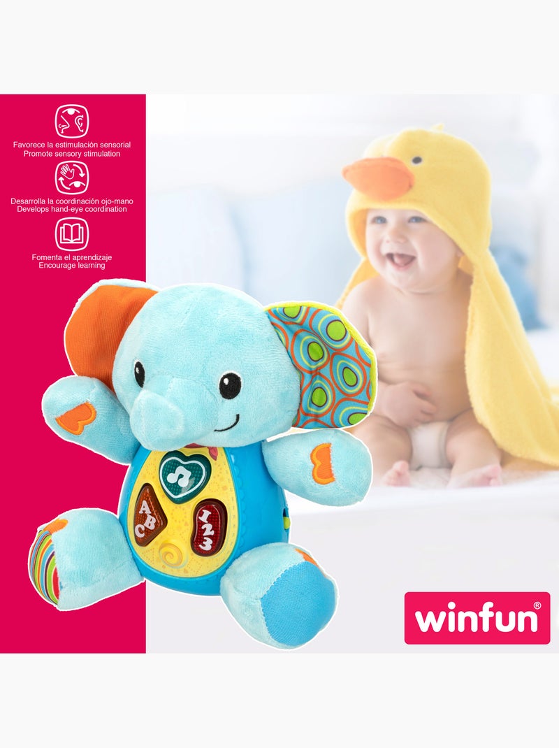 Winfun elefante falante de pelúcia para bebês c/luzes - idioma: espanhol Multicolorido - Kiabi