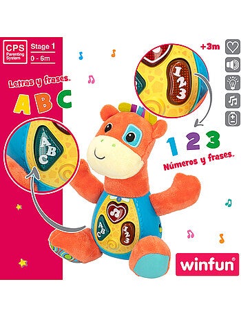 Winfun girafa falante de pelúcia c/luzes em espanhol