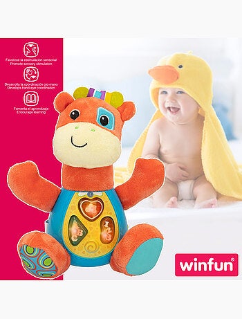 Winfun girafa falante de pelúcia c/luzes em espanhol