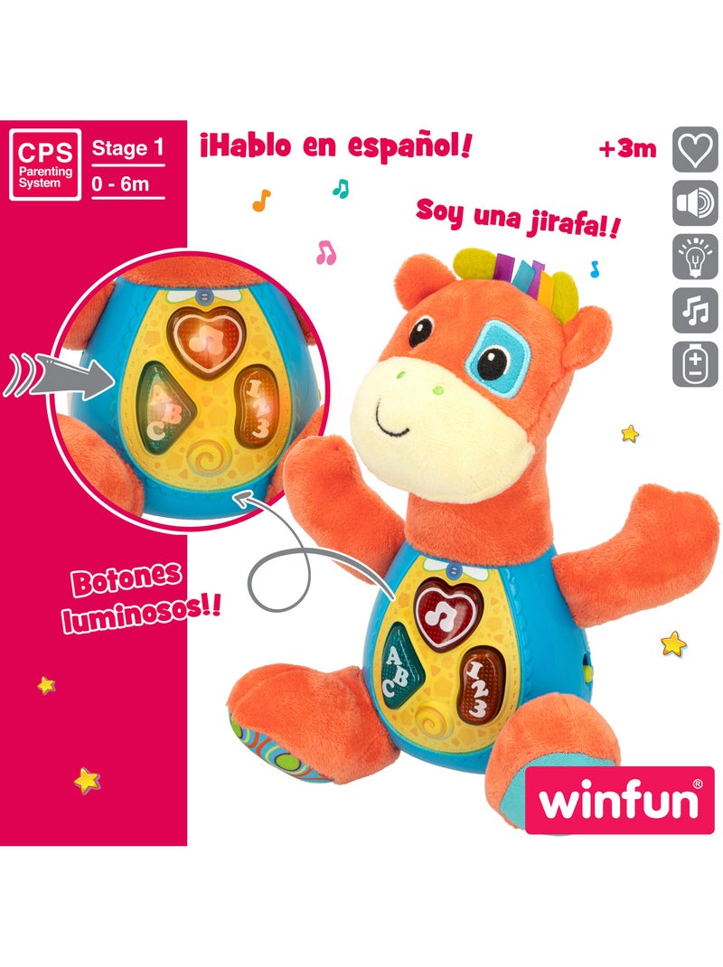Winfun girafa falante de pelúcia c/luzes em espanhol Multicolorido - Kiabi