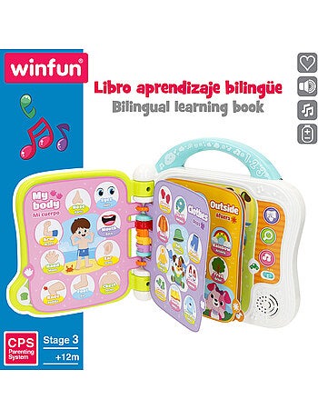 Winfun livro de aprendizagem da primeira palavra em inglês e espanhol