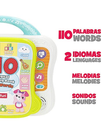 Winfun livro de aprendizagem da primeira palavra em inglês e espanhol
