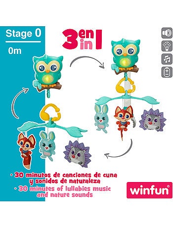 Winfun móvel 3 em 1 para berço relaxante