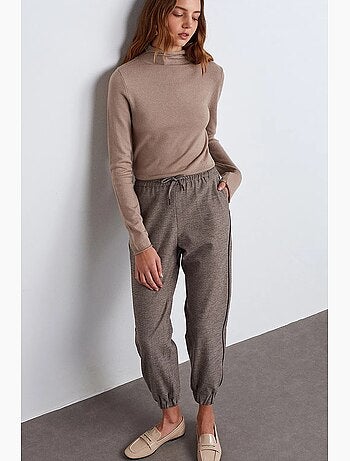 Women's calças jogger em crepe de poliéster dilvin