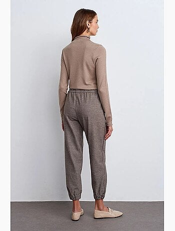 Women's calças jogger em crepe de poliéster dilvin