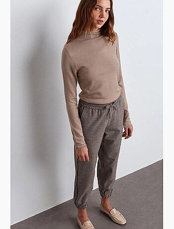 Women's calças jogger em crepe de poliéster dilvin