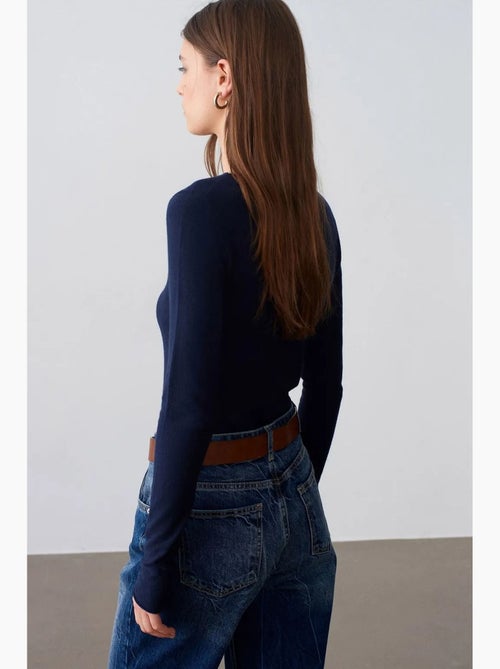 Women's camisola canelada com decote barco slim fit dilvin - Kiabi Women's camisola canelada com decote barco slim fit dilvin - Kiabi