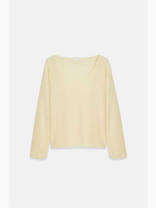 Women's camisola de malha canelada com decote em v dilvin - Kiabi