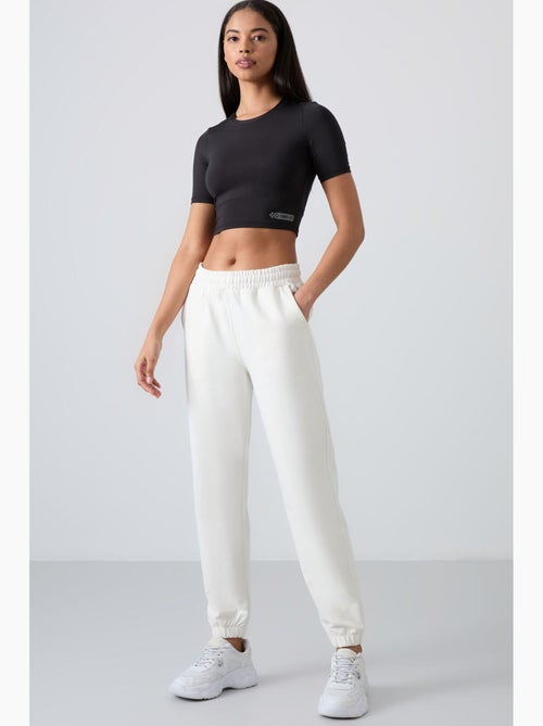 Women's joggers de felpa relaxed de cintura subida tommy - Kiabi