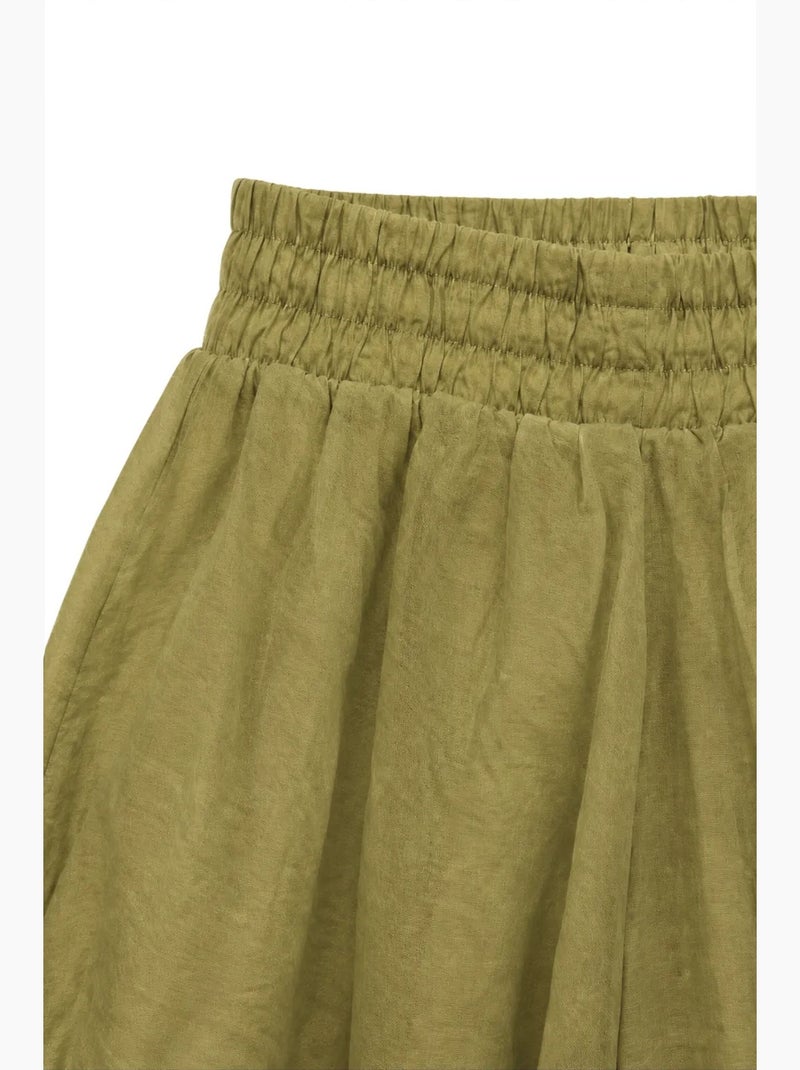 Women's mini calções de cintura subida mixray Cáqui - Kiabi