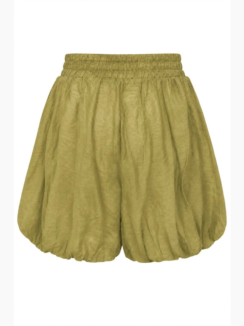 Women's mini calções de cintura subida mixray Cáqui - Kiabi