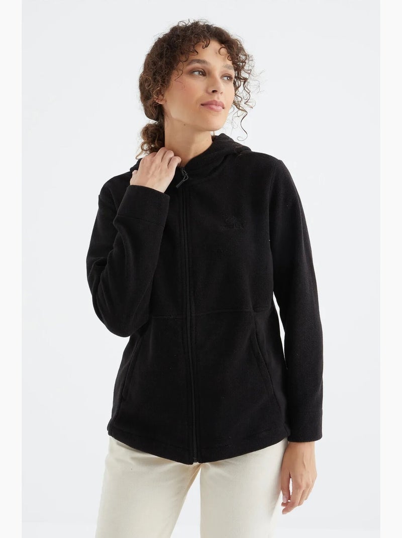 Women's sweatshirt com capuz e fecho de correr tommy Preto - Kiabi