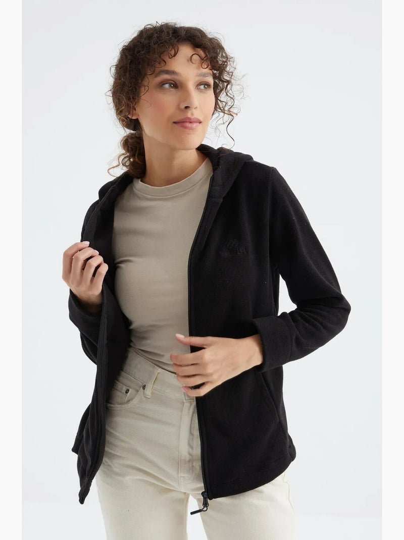 Women's sweatshirt com capuz e fecho de correr tommy Preto - Kiabi