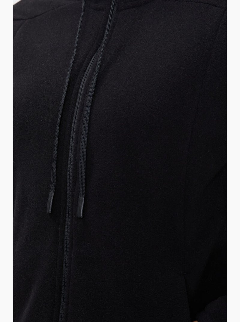 Women's sweatshirt felpada com capuz e fecho de correr tommy Preto - Kiabi
