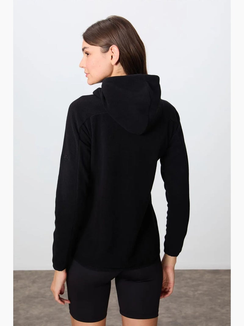 Women's sweatshirt felpada com capuz e fecho de correr tommy Preto - Kiabi