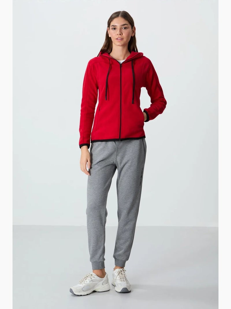 Women's sweatshirt felpada com capuz e fecho de correr tommy Vermelho - Kiabi