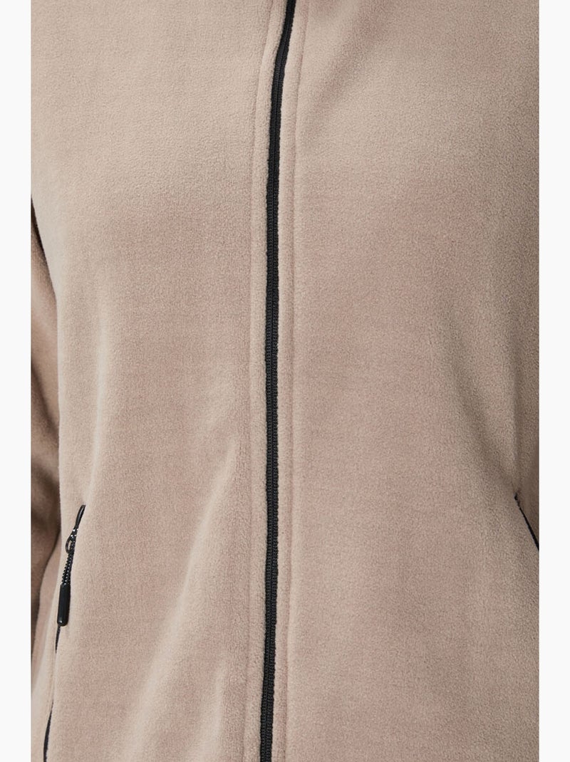 Women's sweatshirt felpada com fecho de correr à frente tommy Bege-argila - Kiabi