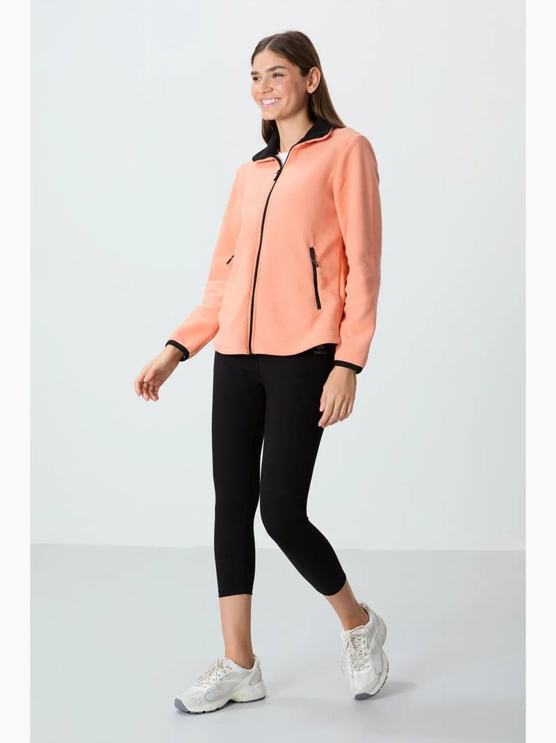 Women's sweatshirt felpada com fecho de correr à frente tommy Laranja-claro - Kiabi