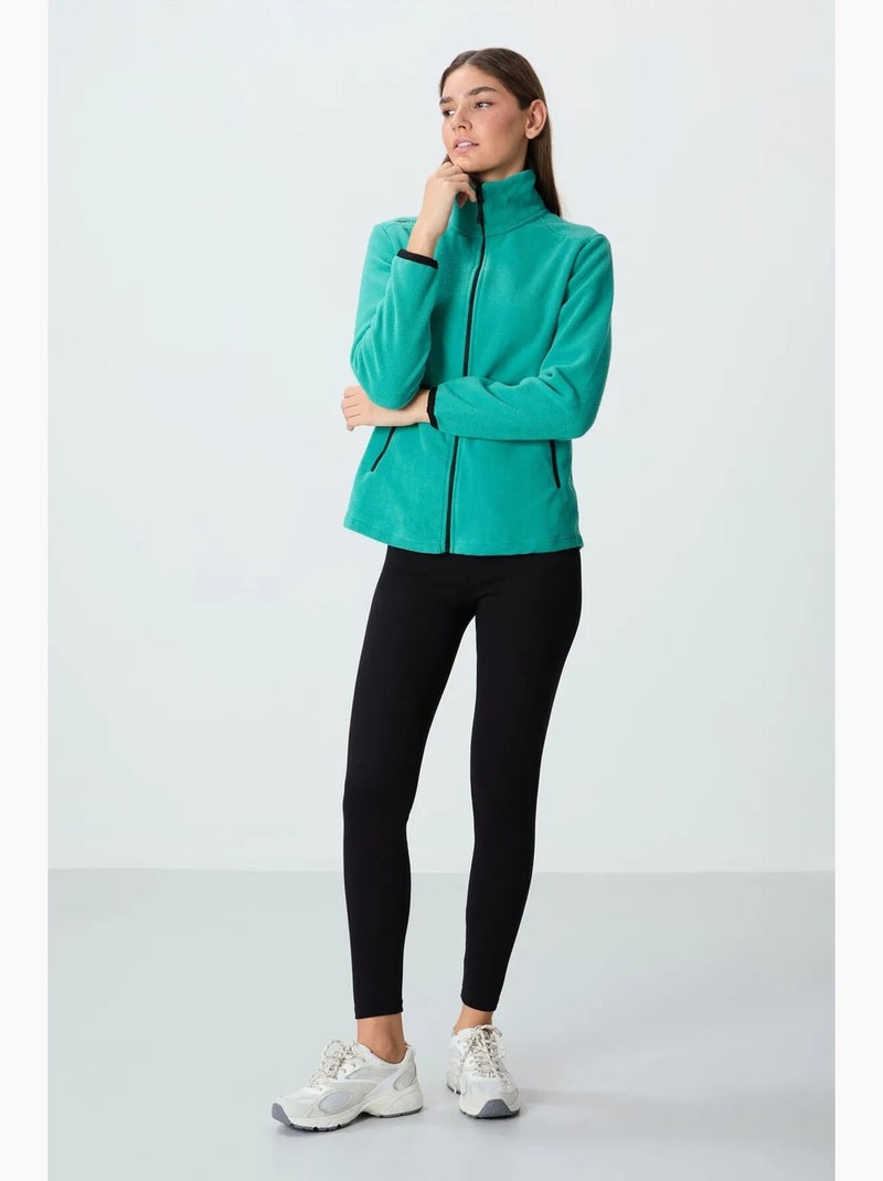 Women's sweatshirt felpada com fecho de correr à frente tommy Turquesa - Kiabi