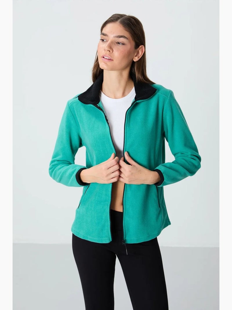 Women's sweatshirt felpada com fecho de correr à frente tommy Turquesa - Kiabi
