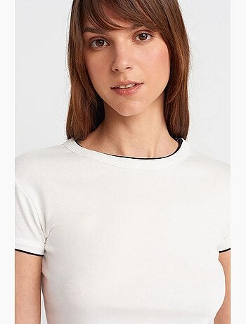Women's t-shirt crop de algodão slim fit dilvin